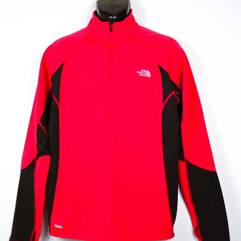 The North Face Vapor Wick Men's Size M Red & Black 1/4 Zip Athletic Pullover